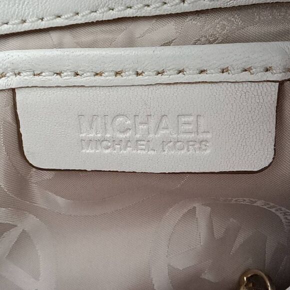 Michael Kors Women's Chain Leather Strap Shoulder Bag White - Picture 5 of 7